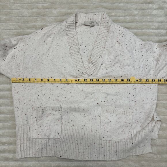 Ann Taylor Loft Pullover White and Pink Pattern Sweater Size Medium - Picture 5 of 10